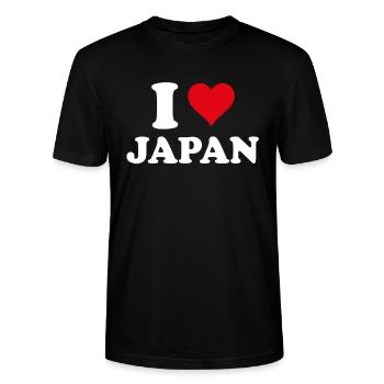 I Love Japon Coeur Cadeau Japonais Japonaise - T-shirt bio CRAFTER Stanley Stella Unisexe - noir - Devant - Alina (178cm) & Michal (187cm)