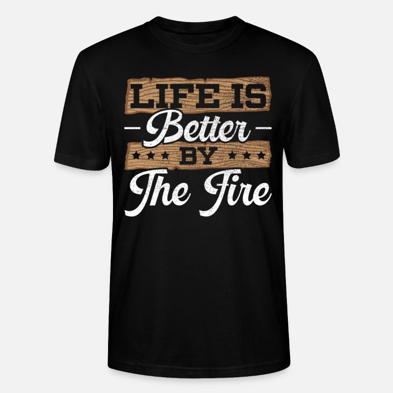Wood-burning pyrography master carpenter - Stanley/Stella CRAFTER Unisex Organic T-Shirt - black