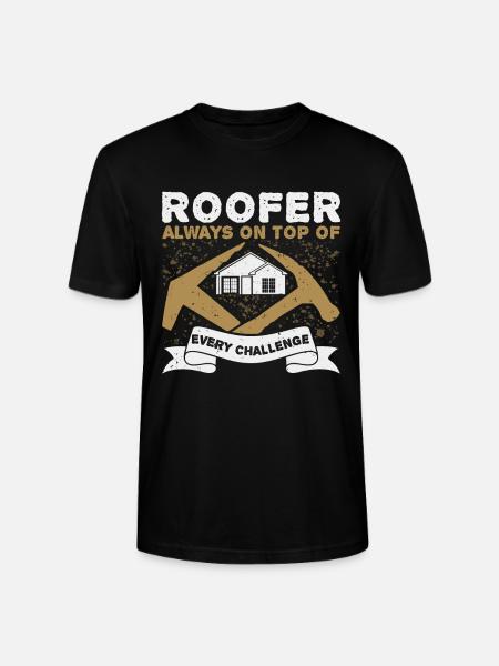 Funny Roofer Carpenter Craftsman - Stanley/Stella CRAFTER Unisex Organic T-Shirt - black