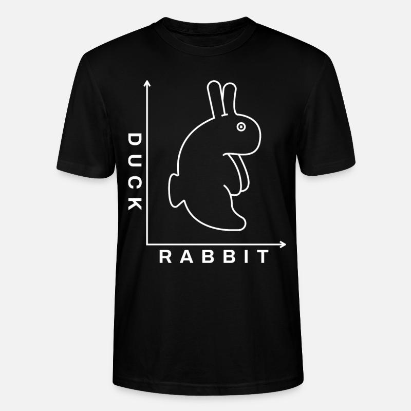 Rabbit Duck Illusion - Stanley/Stella Unisex Bio-T-Shirt CRAFTER - Schwarz
