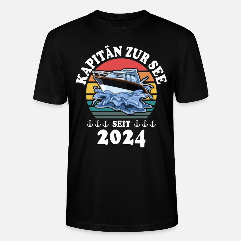 Boot Bootsführerschein 2024 Kapitän - Stanley/Stella Unisex Bio-T-Shirt CRAFTER - Schwarz