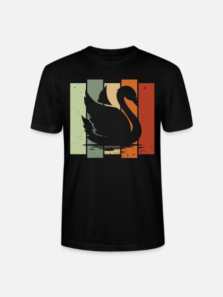 Cygne rétro Birdwatching Bird Watcher - T-shirt bio CRAFTER Stanley Stella Unisexe - noir