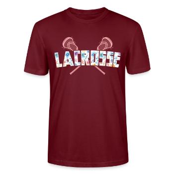 Lacrosse Girl Lax Girl Player Women - Stanley/Stella CRAFTER Unisex Organic T-Shirt - burgundy - Front - Alina (178cm) & Michal (187cm)