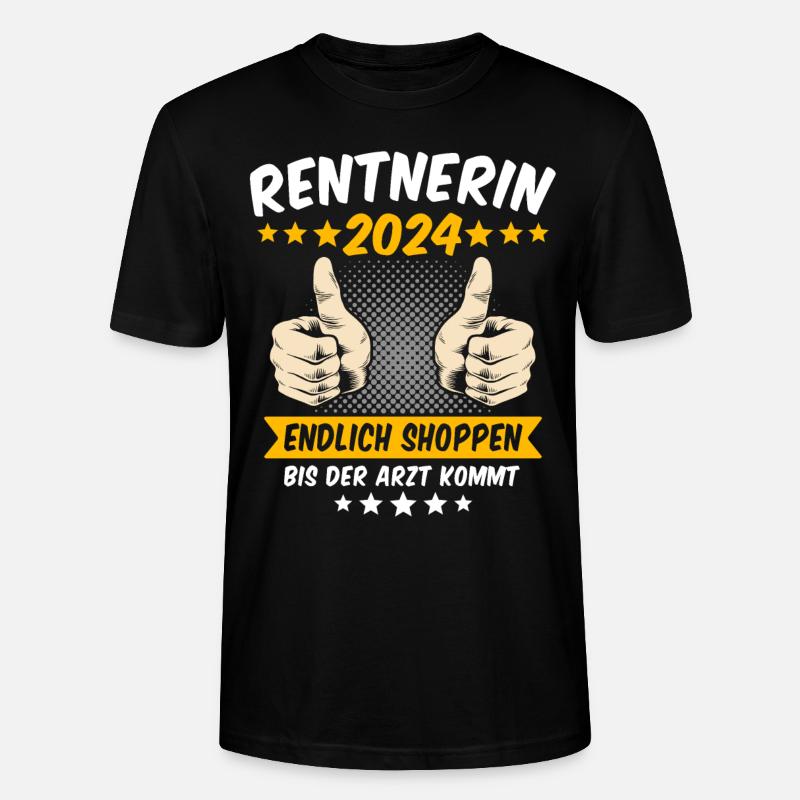Rentnerin 2024 - Stanley/Stella Unisex Bio-T-Shirt CRAFTER - Schwarz
