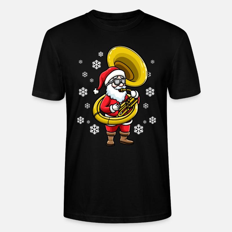 Weihnachtsmann Mit Sousaphon-instrument - Stanley/Stella Unisex Bio-T-Shirt CRAFTER - Schwarz