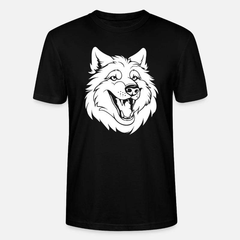 Wolf Smiling - Stanley/Stella CRAFTER Unisex Organic T-Shirt - black