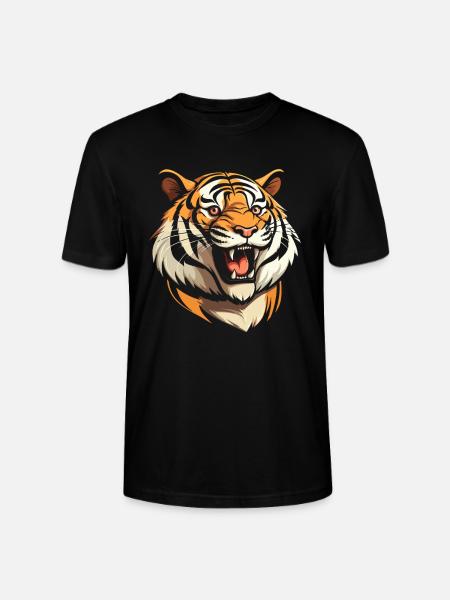 Tigre souriant - T-shirt bio CRAFTER Stanley Stella Unisexe - noir