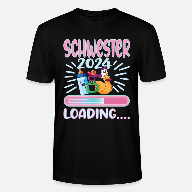 Schwester werden Schwester 2024 - Stanley/Stella Unisex Bio-T-Shirt CRAFTER - Schwarz
