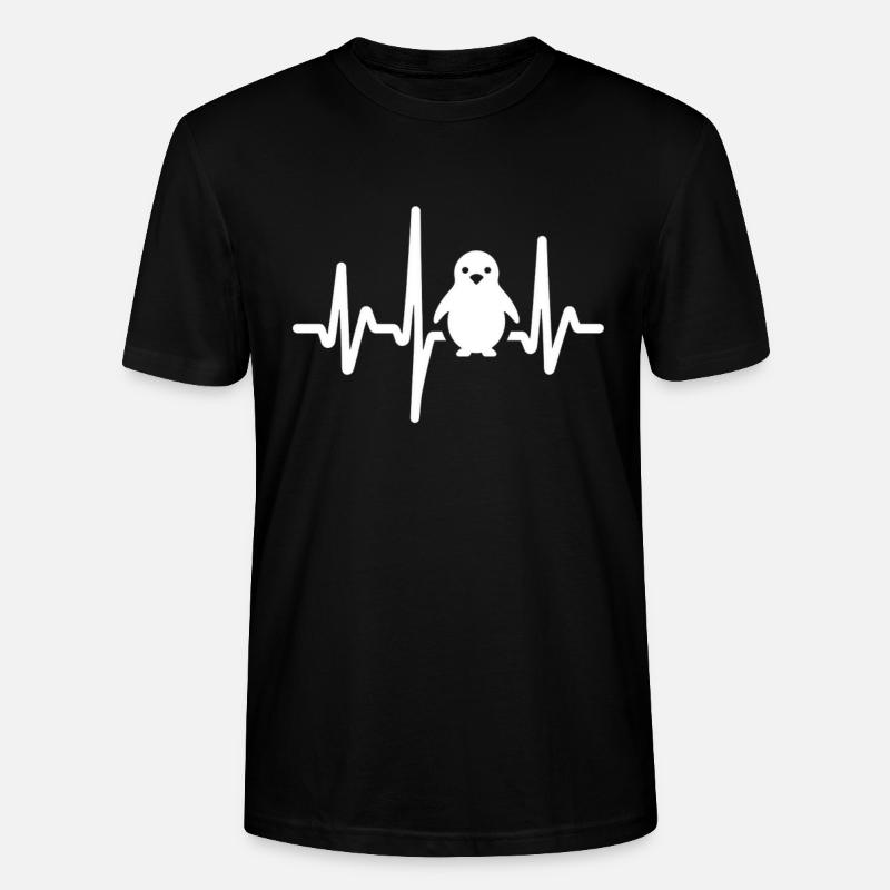 Pinguin Lustiges Herzfrequenz-Geschenk - Stanley/Stella Unisex Bio-T-Shirt CRAFTER - Schwarz