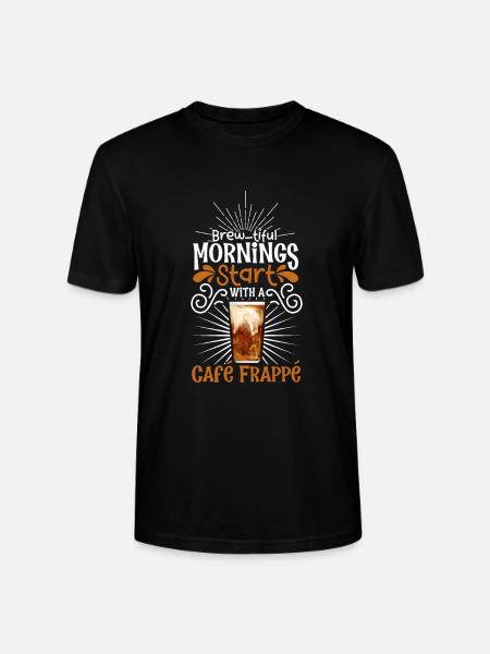 Bonjour avec Café Frappé - T-shirt bio CRAFTER Stanley Stella Unisexe - noir