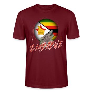 Zimbabwe - Stanley/Stella CRAFTER Unisex Organic T-Shirt - burgundy - Front - Alina (178cm) & Michal (187cm)