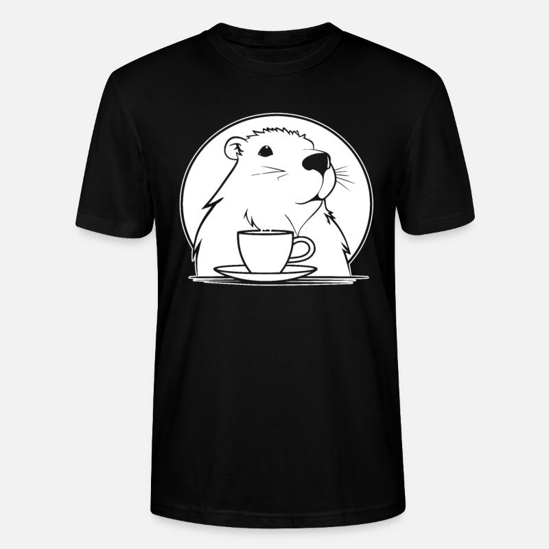 Capybara Wasserschwein Kaffee - Stanley/Stella Unisex Bio-T-Shirt CRAFTER - Schwarz