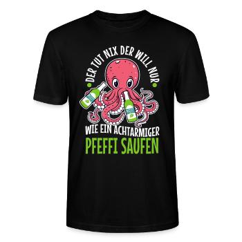 Der tut nix der will nur wie ein achtarmiger - Stanley/Stella Unisex Bio-T-Shirt CRAFTER - Schwarz - Vorne - Alina (178cm) & Michal (187cm)