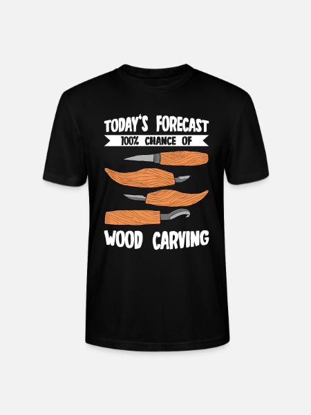 Wood Shining Wood Carving - Stanley/Stella CRAFTER Unisex Organic T-Shirt - black