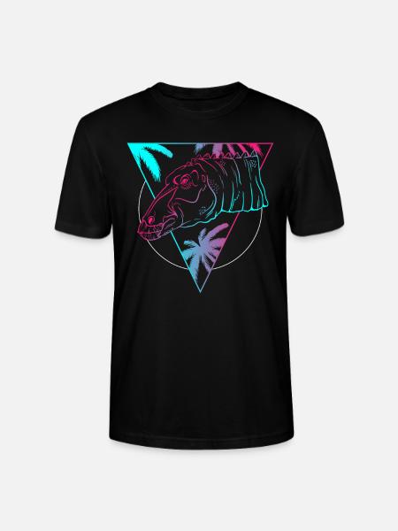 Farbiger Dino Kreis Kunst Geschenk - Stanley/Stella Unisex Bio-T-Shirt CRAFTER - Schwarz