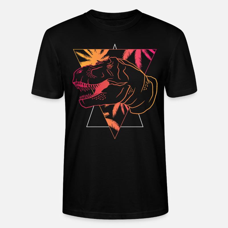 T-Rex néon Triangle oeuvre cadeau - T-shirt bio CRAFTER Stanley Stella Unisexe - noir