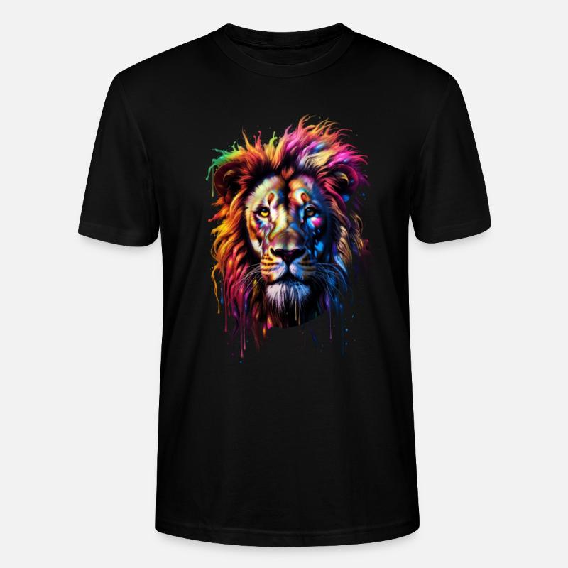 Rainbow Lion - Stanley/Stella Unisex Bio-T-Shirt CRAFTER - Schwarz