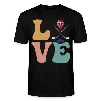 Eishockeyspieler Torwart Torhüter - Stanley/Stella Unisex Bio-T-Shirt CRAFTER - Schwarz - Vorne - Alina (178cm) & Michal (187cm)