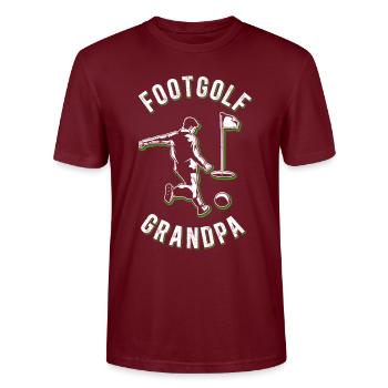 Footgolf Grandpa Soccer Golf Footgolfer Gift - Stanley/Stella CRAFTER Unisex Organic T-Shirt - burgundy - Front - Alina (178cm) & Michal (187cm)