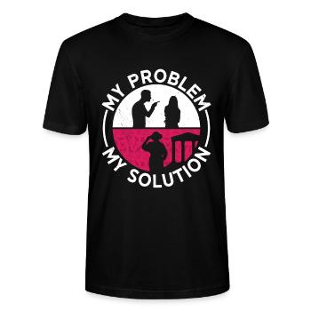 Archéologue Mon problème Mon pictogramme Maman Géologie - T-shirt bio CRAFTER Stanley Stella Unisexe - noir - Devant - Alina (178cm) & Michal (187cm)
