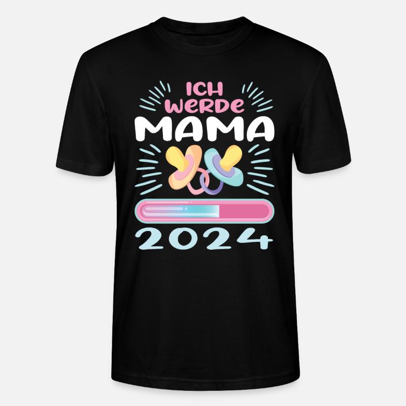 Mama 2024 werdende Mutter Schwangerschaft - Stanley/Stella Unisex Bio-T-Shirt CRAFTER - Schwarz