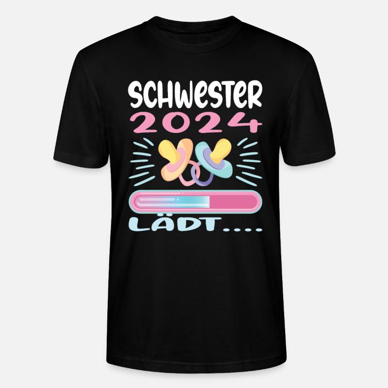 Schwester werden Schwester 2024 - Stanley/Stella Unisex Bio-T-Shirt CRAFTER - Schwarz