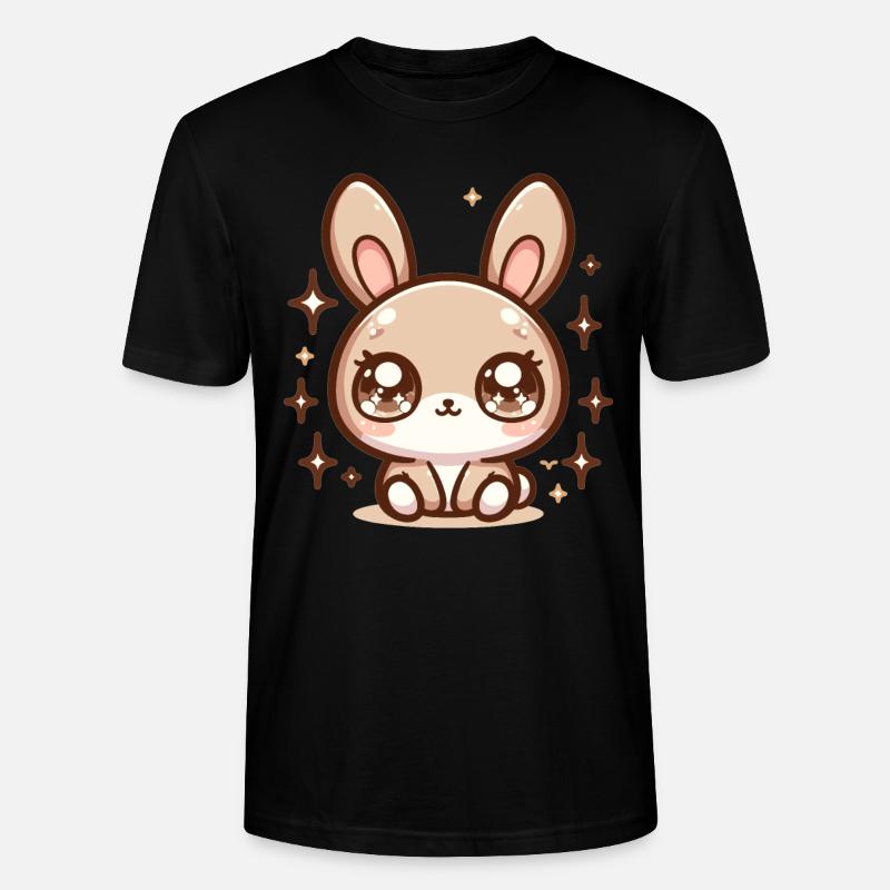Rabbit Bubble Tea Kawaii - Stanley/Stella CRAFTER Unisex Organic T-Shirt - black