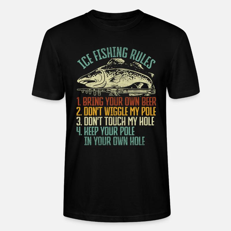 Eisfischen Eisangeln Eisloch Angeln - Stanley/Stella Unisex Bio-T-Shirt CRAFTER - Schwarz