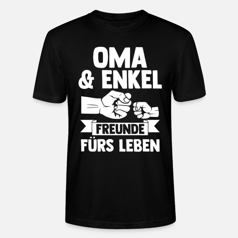 Oma Großmutter und Enkel - Stanley/Stella Unisex Bio-T-Shirt CRAFTER - Schwarz