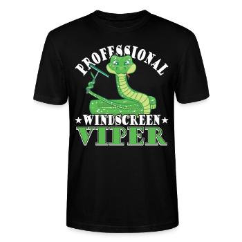 Professionel hugorm i forruden - Stanley Stella CRAFTER unisex økologisk-T-shirt - sort - Foran - Alina (178cm) & Michal (187cm)