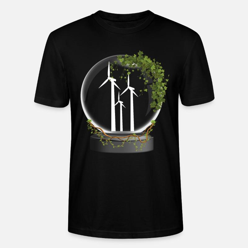 Windpower Glaskugel Wind Windenergie - Stanley/Stella Unisex Bio-T-Shirt CRAFTER - Schwarz