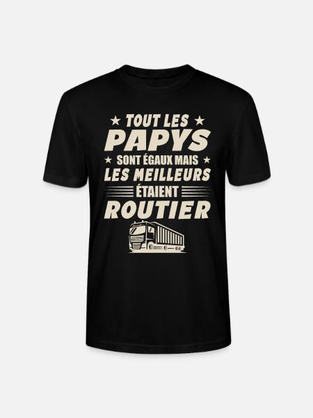 Routier Papy Cadeau Chauffeurs Routiers - T-shirt bio CRAFTER Stanley Stella Unisexe - noir
