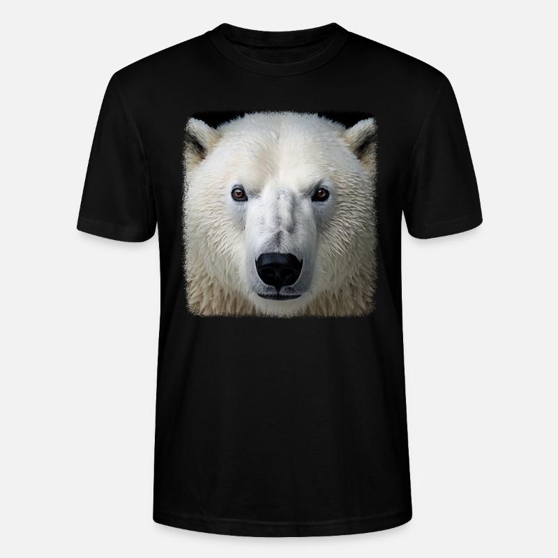 Eisbären realistic Eisbär - Stanley/Stella Unisex Bio-T-Shirt CRAFTER - Schwarz