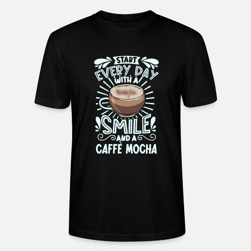 Souriez avec le caffè moka - T-shirt bio CRAFTER Stanley Stella Unisexe - noir