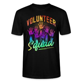 Escouade de bénévoles - T-shirt bio CRAFTER Stanley Stella Unisexe - noir - Devant - Alina (178cm) & Michal (187cm)