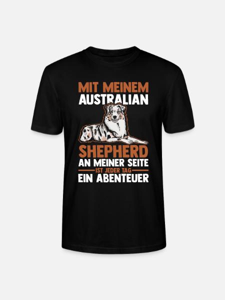 Australian Shepherd Hund Aussie - Stanley/Stella Unisex Bio-T-Shirt CRAFTER - Schwarz