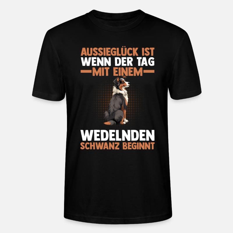 Australian Shepherd Hund Aussie - Stanley/Stella Unisex Bio-T-Shirt CRAFTER - Schwarz