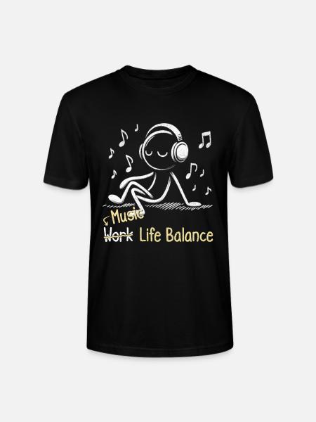 Music Life Balance - Stanley/Stella CRAFTER Unisex Organic T-Shirt - black