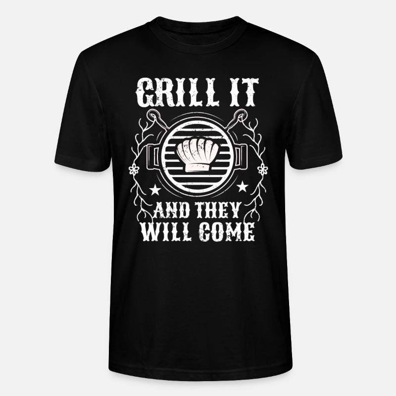 BBQ -Raucher Fleisch Grillen Lustiger - Stanley/Stella Unisex Bio-T-Shirt CRAFTER - Schwarz