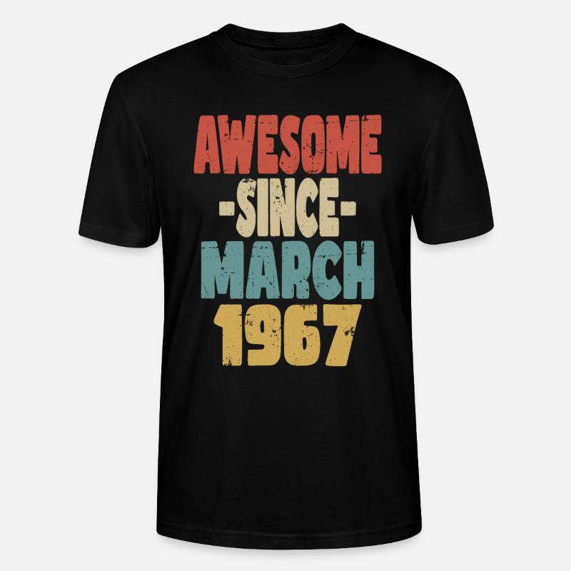 Génial mars 1967 - T-shirt bio CRAFTER Stanley Stella Unisexe - noir