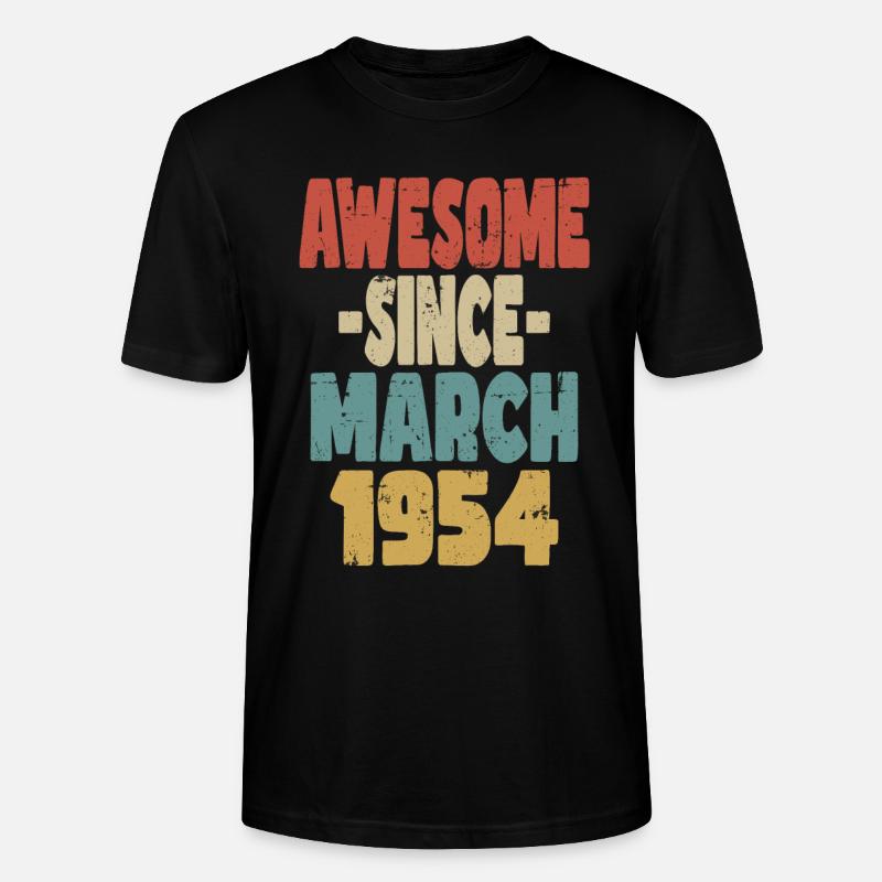 Génial mars 1954 - T-shirt bio CRAFTER Stanley Stella Unisexe - noir