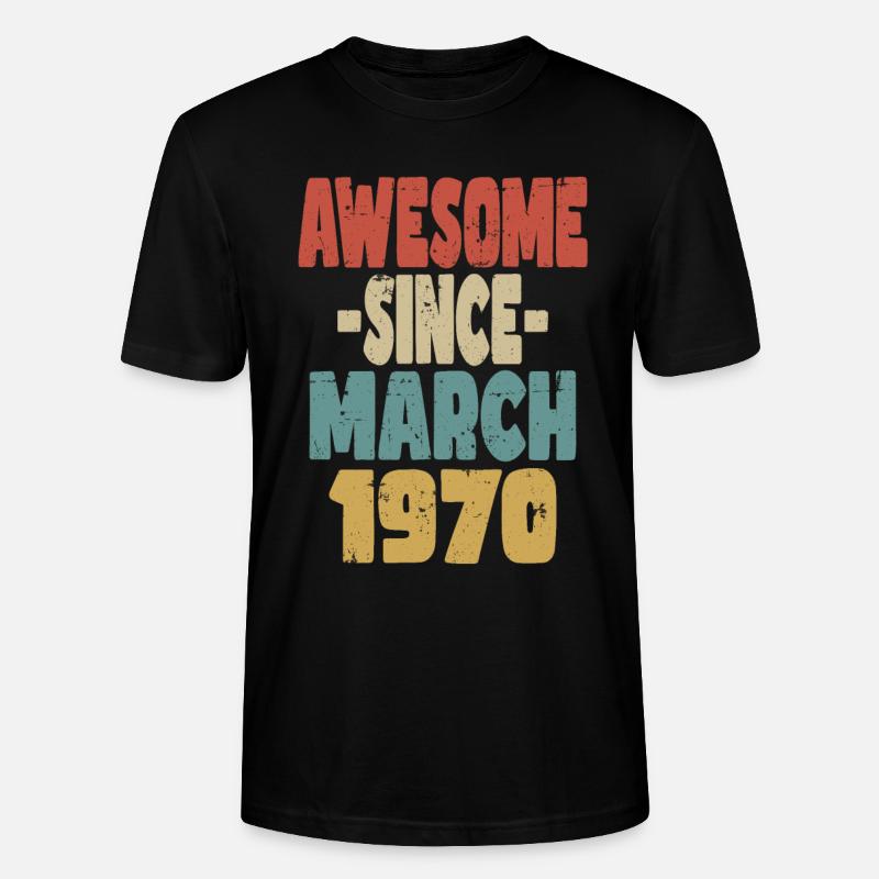 Génial mars 1970 - T-shirt bio CRAFTER Stanley Stella Unisexe - noir