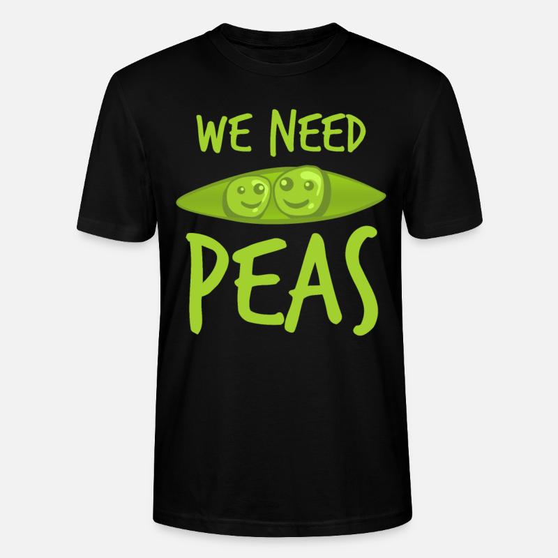 Pea Vegetarian Vegan Peas - Stanley/Stella Unisex Bio-T-Shirt CRAFTER - Schwarz