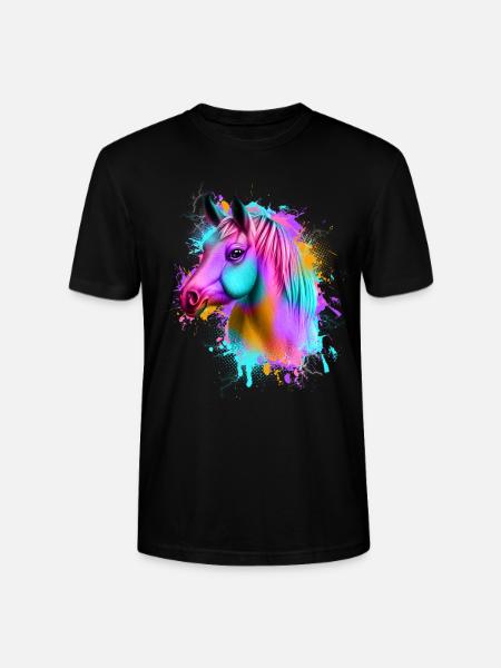 Pferd Graffiti Bunt - Stanley/Stella Unisex Bio-T-Shirt CRAFTER - Schwarz