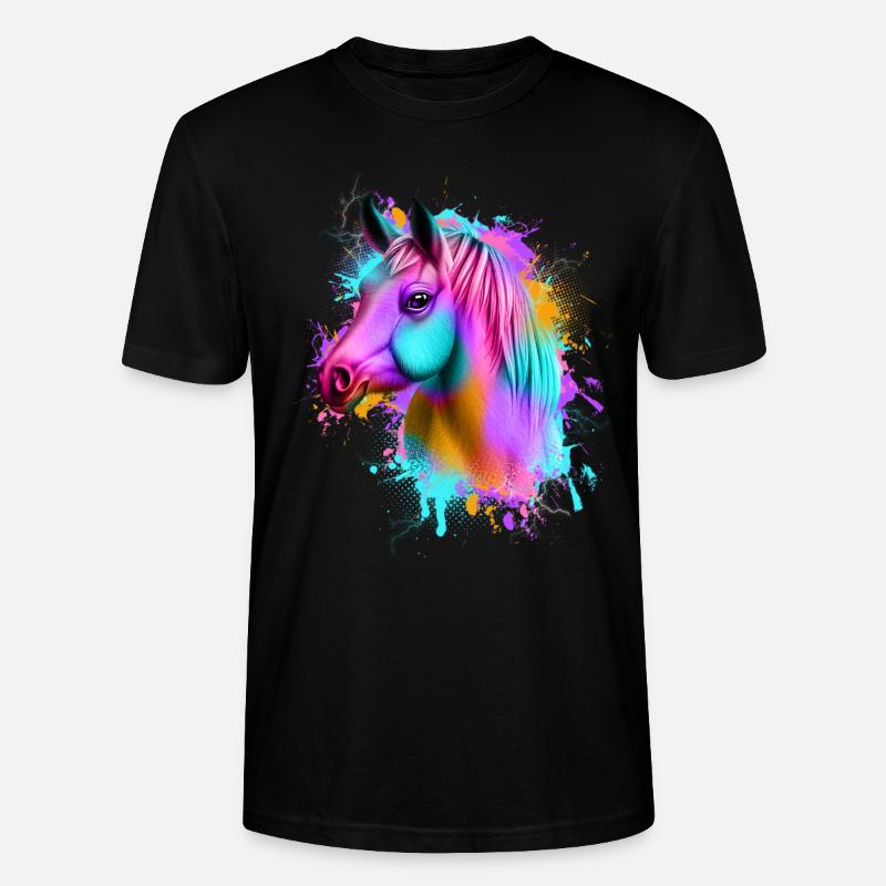 Pferd Graffiti Bunt - Stanley/Stella Unisex Bio-T-Shirt CRAFTER - Schwarz