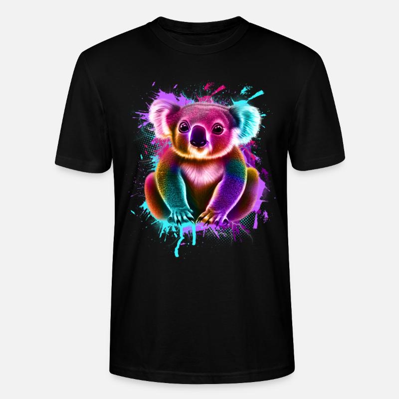Koala Graffiti Bunt - Stanley/Stella Unisex Bio-T-Shirt CRAFTER - Schwarz