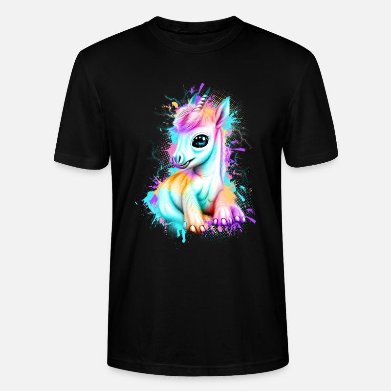 Einhorn Graffiti Bunt - Stanley/Stella Unisex Bio-T-Shirt CRAFTER - Schwarz