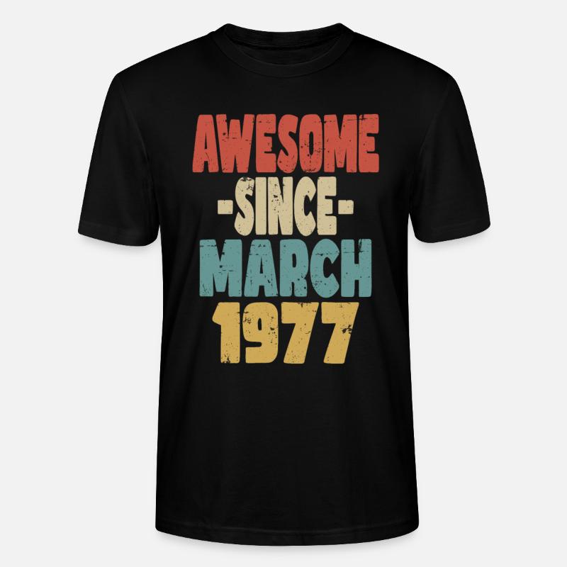 Génial mars 1977 - T-shirt bio CRAFTER Stanley Stella Unisexe - noir