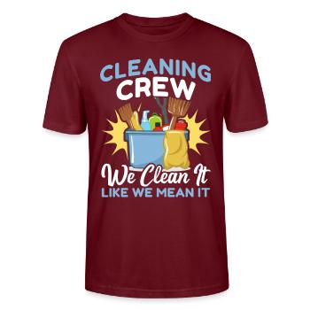 Cleaning Crew - Stanley/Stella Unisex Bio-T-Shirt CRAFTER - Burgunderrot - Vorne - Alina (178cm) & Michal (187cm)
