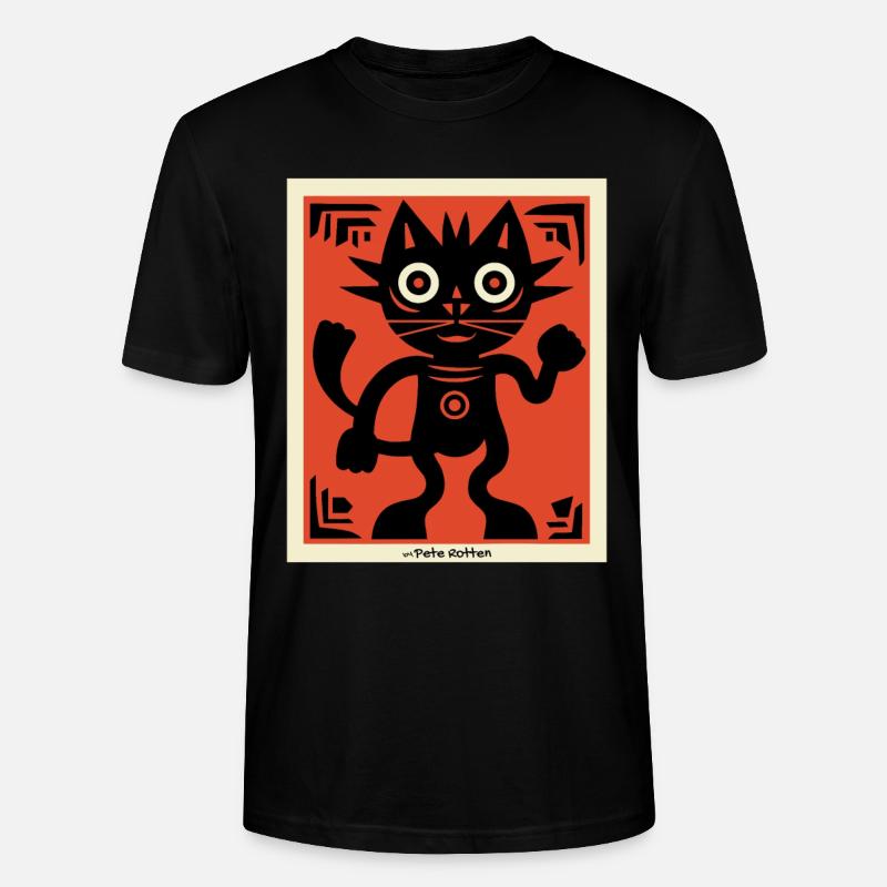 Moderne Kunst Katze - Stanley/Stella Unisex Bio-T-Shirt CRAFTER - Schwarz